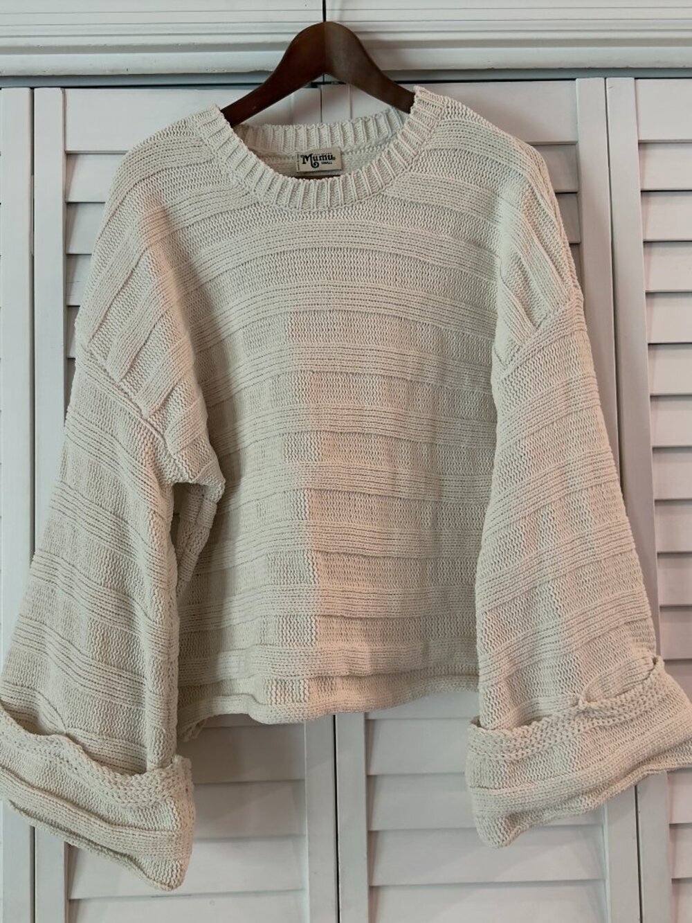 Show Me Your Mumu Tulsa Sweater Cream Stripe Knit - Size S